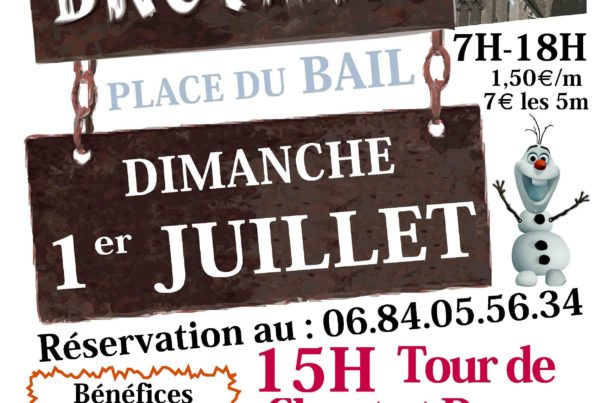 Affiche de la brocante de Marle en juillet 2018